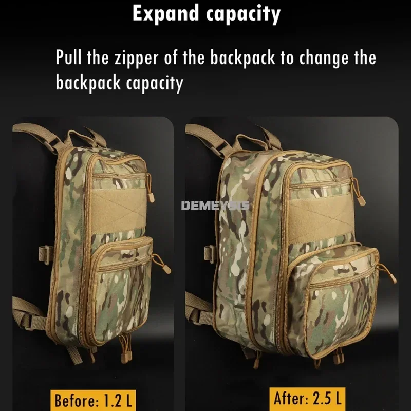 Mochila táctica Flatpack D3, mochila expandible Molle para deportes de combate, mochila de gran capacidad, chaleco de asalto, bolsa para equipos - imagen 5