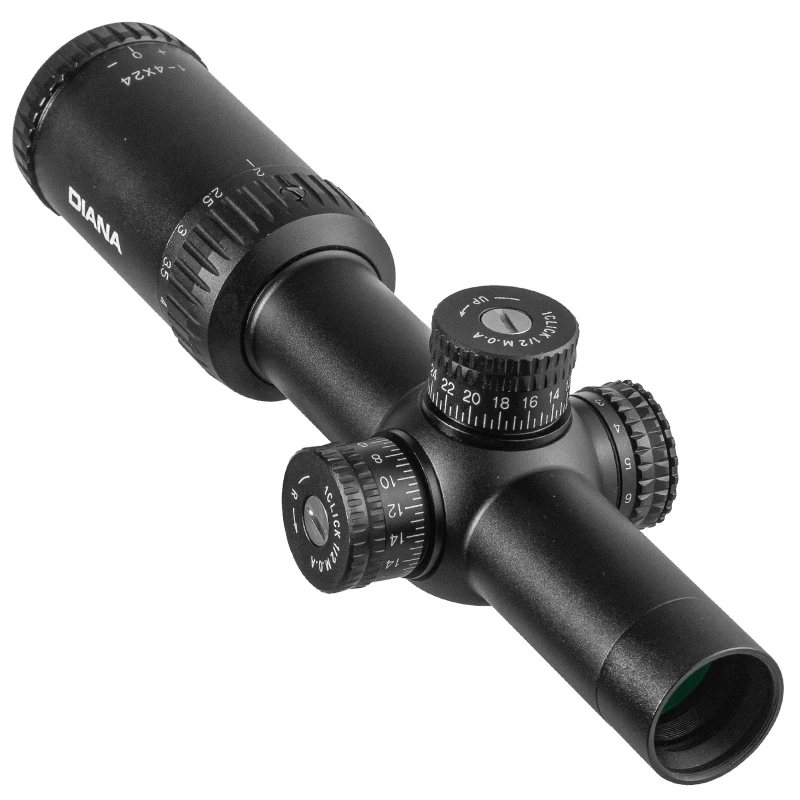 Mira telescópica táctica de retícula DIANA HD 1-4X24 con torretas de objetivo, mira de caza para Rifle de francotirador, mira óptica 2025 - imagen 5