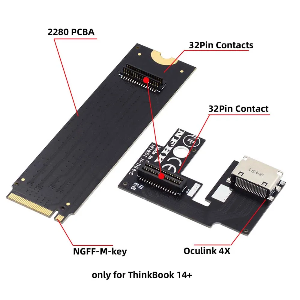 Cy Oculink-tarjeta gráfica externa SFF-8612 a M.2 m-key PCI-E 3,0, adaptador de Bus de Host SSD para ThinkBook 14 + - imagen 4