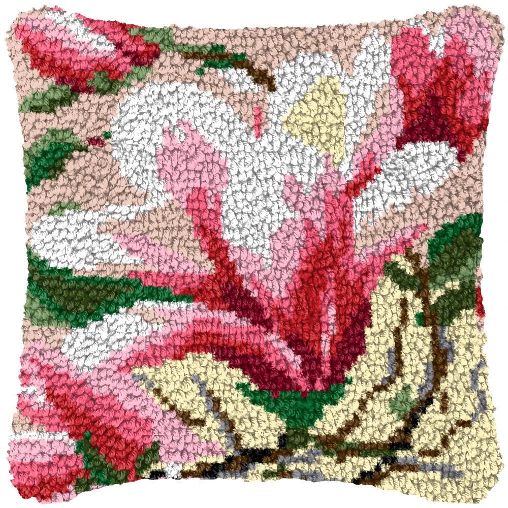 Gancho de pestillo de dibujos animados de flores, ganchos de paquete Smyrna, alfombra bordada de punto, almohada, Kits de gancho de pestillo bordado, Knooppakket - imagen 5