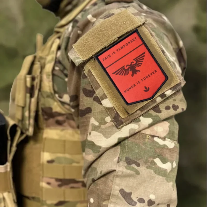 El dolor es temporal, el honor es eterno parche de impresión táctico gancho y bucle moral insignia mochila pegatina brazalete parches para ropa