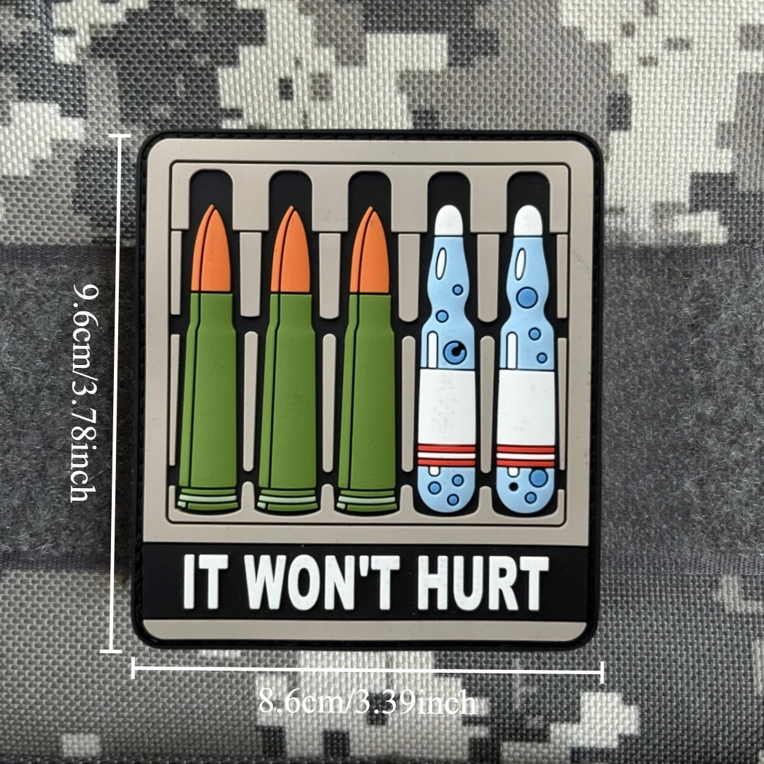 Parche IT WON'T HURT, insignia de moral táctica, parches de gancho y bucle de PVC para ropa, mochila, pegatina decorativa del ejército militar - imagen 2