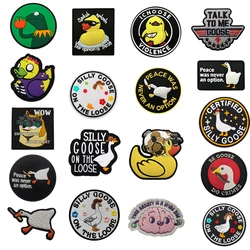 Parches bordados luminosos tácticos de PVC, pato amarillo, ganso, gancho de respaldo, capítulo moral, mochila para exteriores, insignias de goma