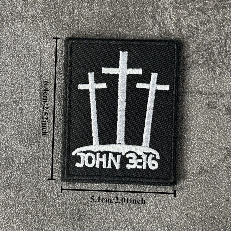 Parche bordado militar "JOHN 3:16" para ropa, insignia de moral, parches tácticos con gancho, pegatina para mochila, brazalete - imagen 5