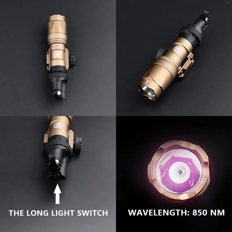 WADSN M300 M300A linterna de iluminación LED infrarroja táctica con interruptor de presión ajuste 20mm Rail Airsoft accesorios de cazatalentos - imagen 5