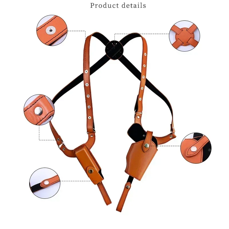 Funda táctica oculta para pistola, funda Universal de cuero para hombro, pistola para axila, bolsa de transporte para pistola, accesorios de caza 1911 - imagen 4