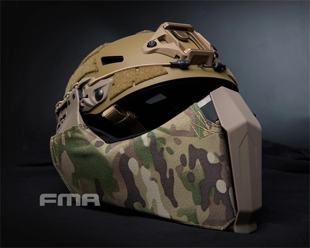 Cospaly Airsoft Mandible conexión de riel guía táctica media máscara facial para casco FAST/STS CCT/de corte alto - imagen 4