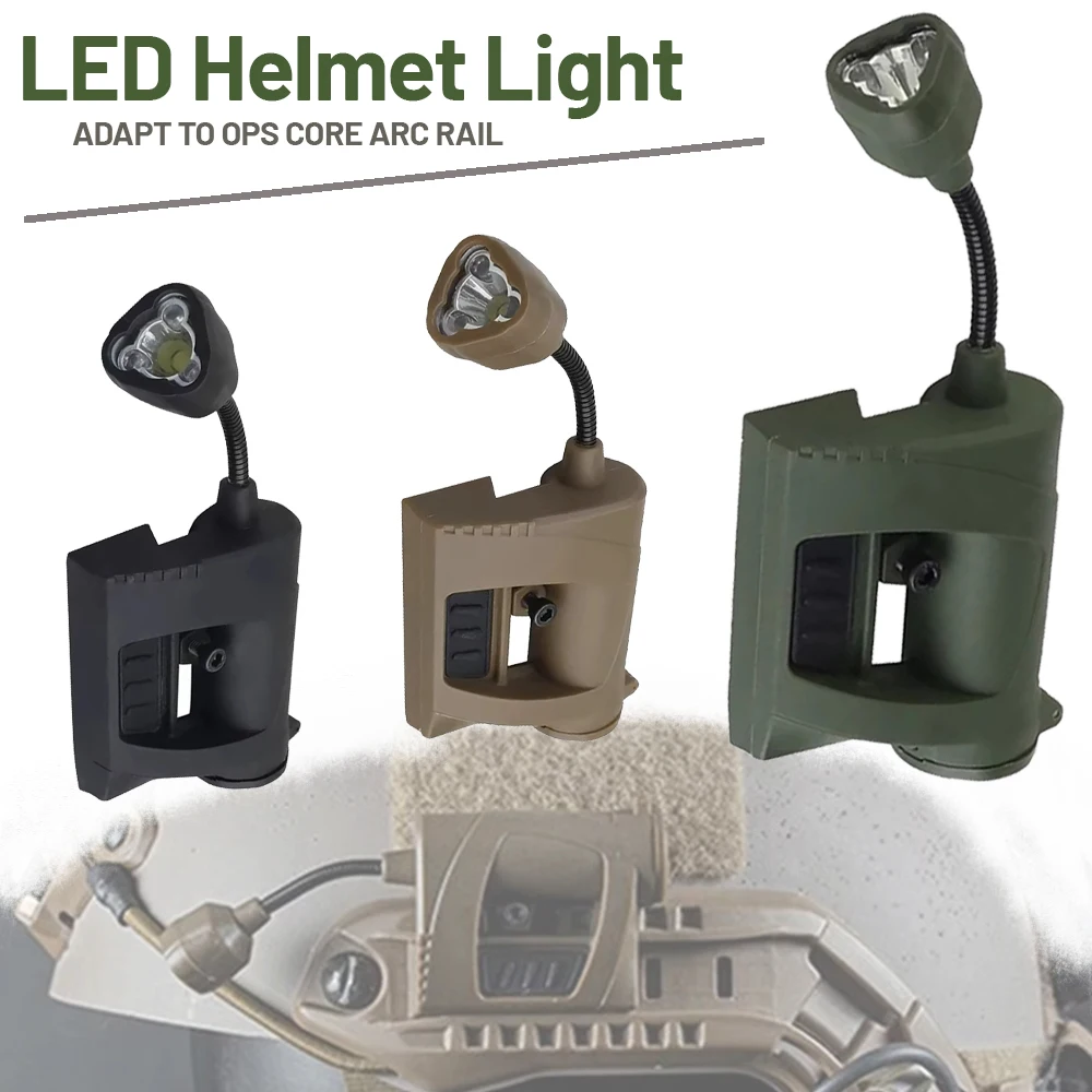 Tactisch helmlicht 3-modi LED-zaklamp Buitennachtverlichting voor laserjacht Militair fietsen Visserijhelmlamp