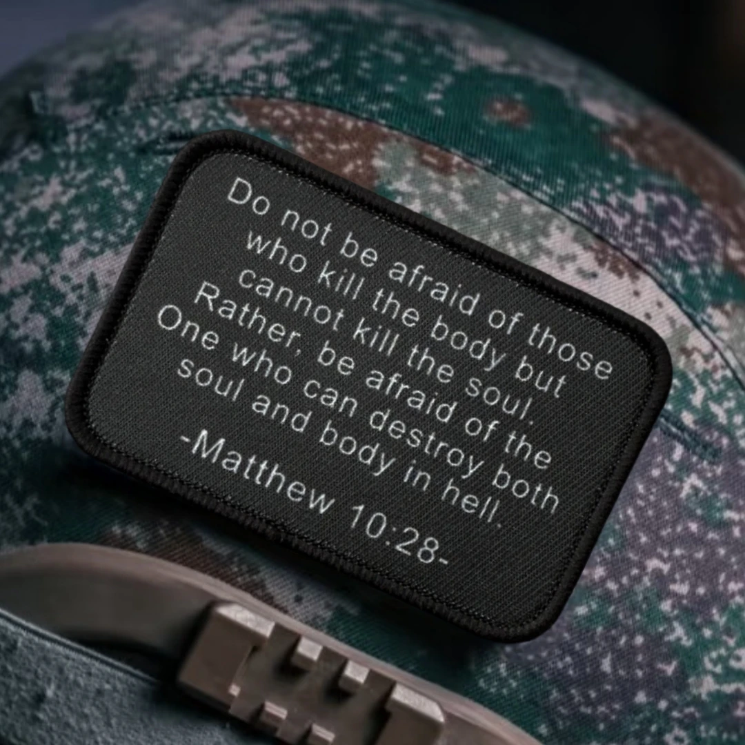 Matthew 10:28, parche de versículo bíblico, insignia de moral táctica, emblema militar, pegatina para mochila, parches impresos con gancho para ropa - imagen 5