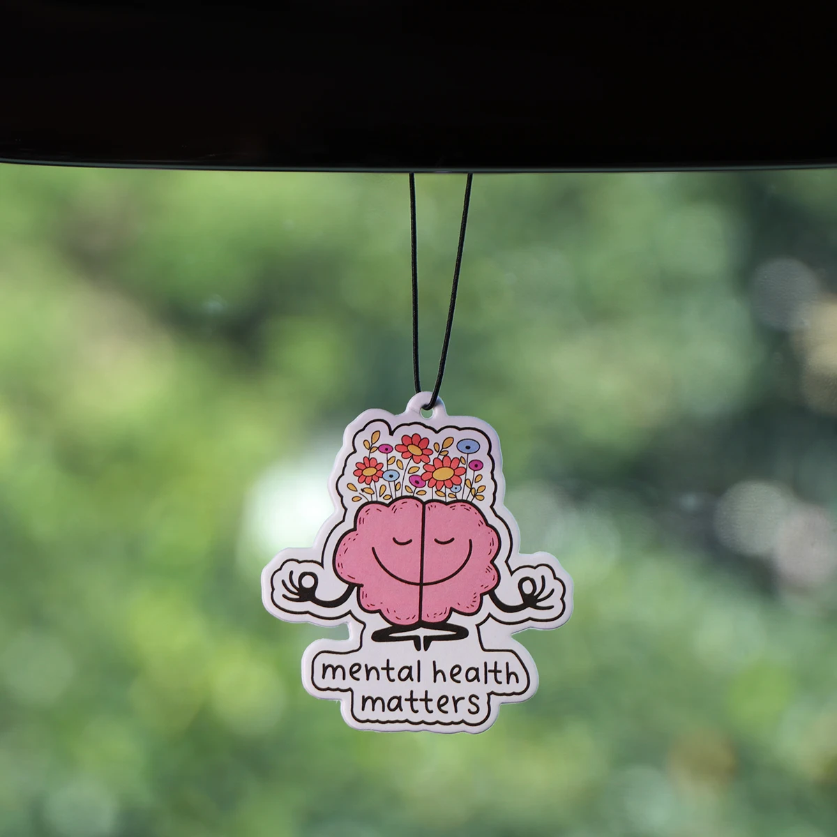 Ambientadores para coche de salud mental, tabletas de aromaterapia para coche, decoraciones colgantes para espejo retrovisor, accesorios para coche, colgantes interiores