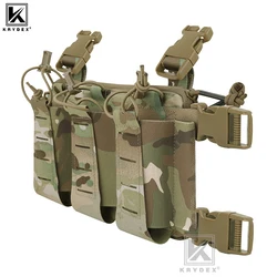 KRYDEX-bolsa táctica Triple para revistas, bolsa GP Aifsoft, portador de placa, aparejo de pecho, cartel elástico frontal para soportes de Mag M4 5,56