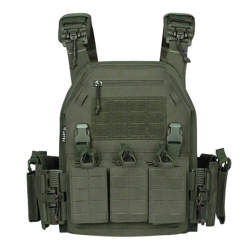 Chaleco táctico 6094 con bolsa Triple para revistas, tela de nailon 1000D, liberación rápida, 6094K, caza, accesorios de combate Airsoft - imagen 4