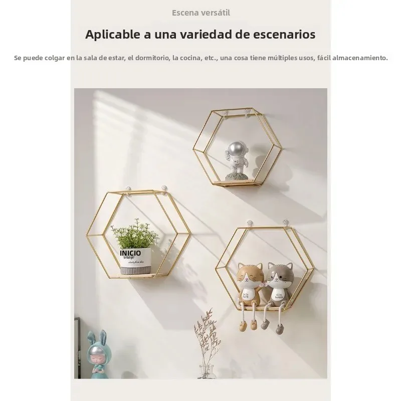 Estante colgante de pared estilo nórdico en hierro forjado - imagen 3