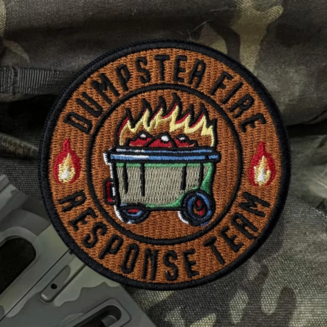 Parche del equipo de respuesta contra incendios de basura, insignia de moral táctica, brazalete militar, gancho bordado y bucle, pegatinas para mochila de ropa - imagen 3