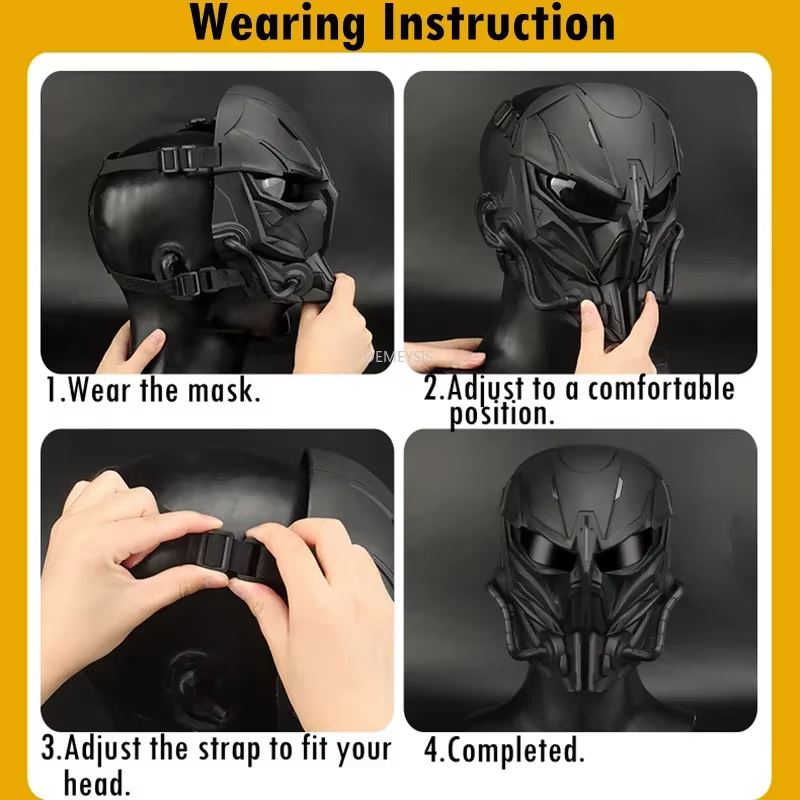 Máscara protección facial completa Airsoft – Táctica Paintball - imagen 5