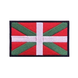 Parches de bandera Basca, brazalete, parche bordado, gancho y bucle, insignia bordada con hierro, raya militar