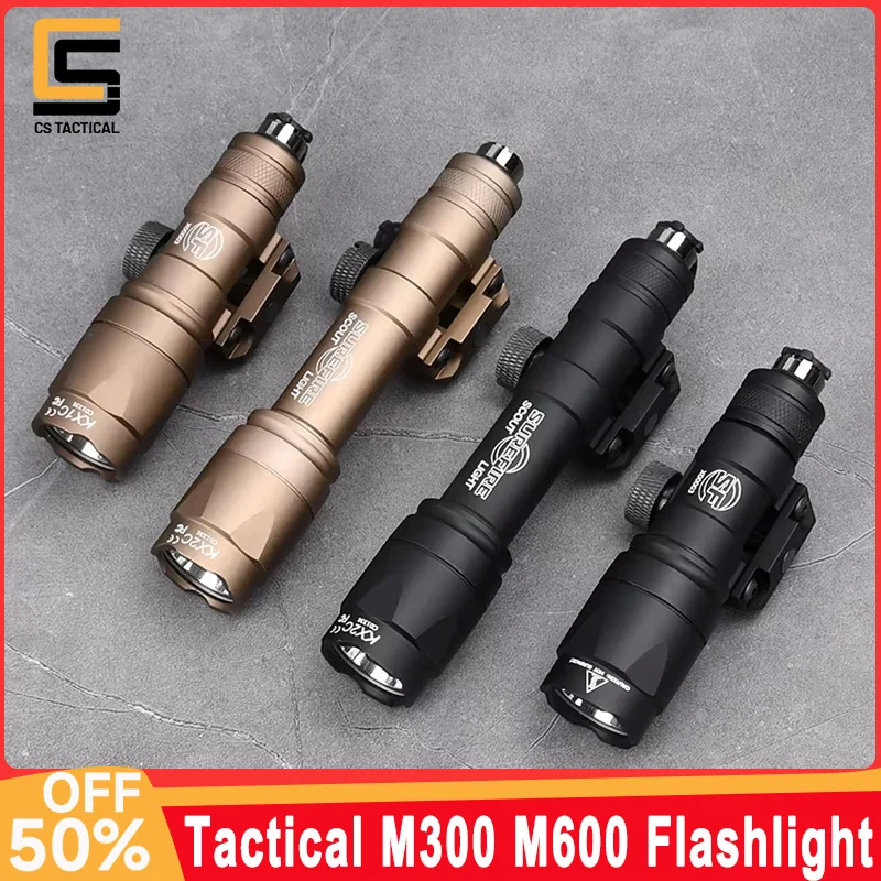 WADSN Surefir M600 M300 M600C M300A Airsoft linterna de alta potencia luz LED exploradora táctica ​ Foco de caza AR15 con enchufe SF - imagen 2