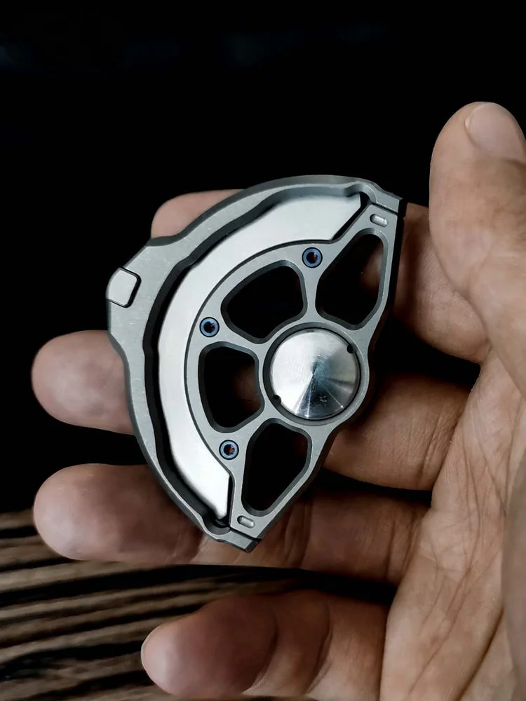 Cuchillo plegable redondo de titanio TC4, herramienta Edc, borde compacto, portátil, caja abierta, Express - imagen 3