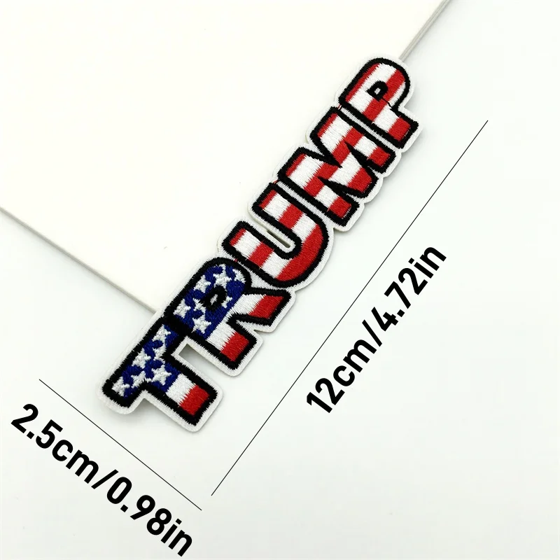 Parche bordado Trump 2024 para ropa, parche para planchar, apliques, decoración DIY para pantalones vaqueros, chaquetas, ropa, bolsos y sombreros - imagen 2