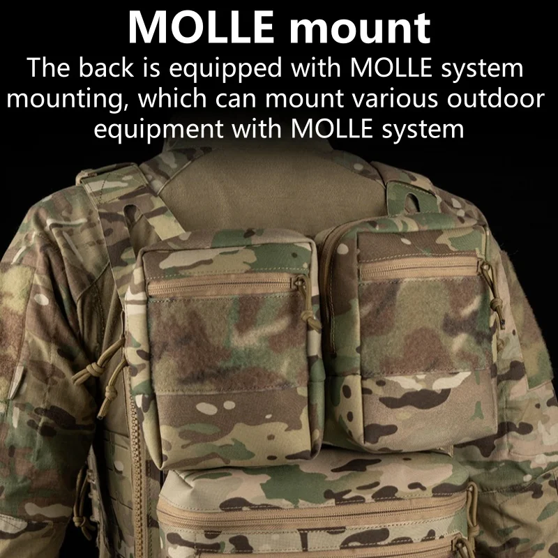 Paquete secundario GP universal (M) Paquete de montaje MOLLE con gancho y bucle Diseño de terciopelo Almacenamiento grande multifuncional - imagen 5