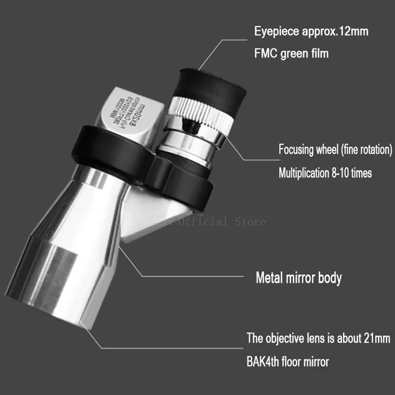 Telescopio Monocular con visión nocturna para teléfono móvil, Mini telescopio de bolsillo con Zoom, binoculares para caza al aire libre y Camping, 8x20 - imagen 4