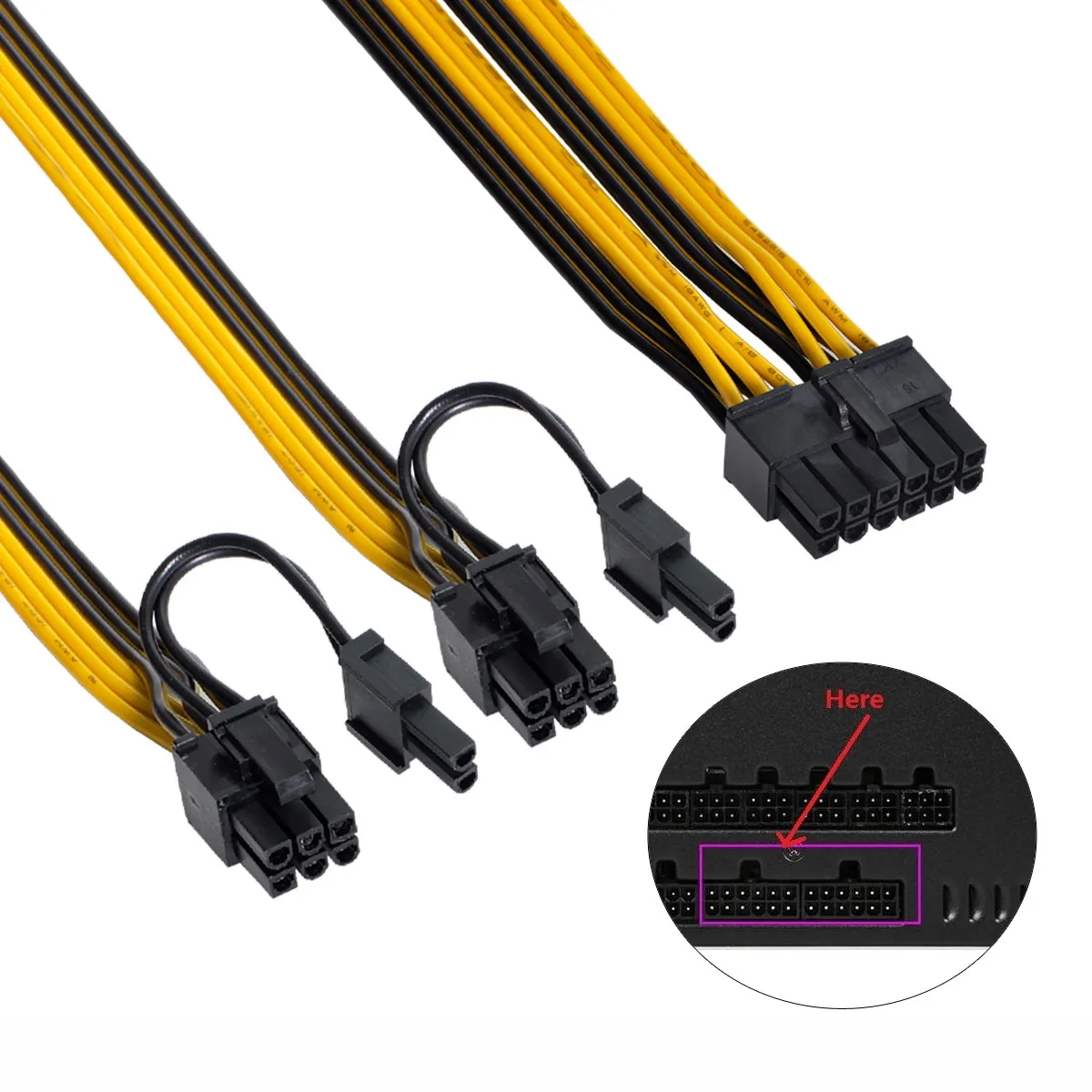 Cable de alimentación GPU de 12 pines a ATX Dual, divisor de extensión hembra de 8 y 6 pines para 3080 - imagen 2