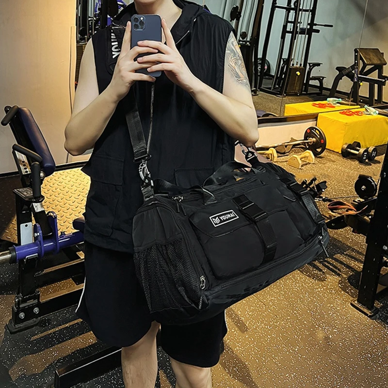 Bolsa deportiva para entrenamiento físico para mujer, bolso de viaje en seco y húmedo, para senderismo al aire libre, Camping, bolsas de hombro, bolso de equipaje grande - imagen 4