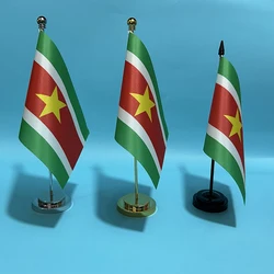 BANDERA DE SKY, bandera de escritorio de oficina de Suriname, bandera de mesa de poliéster de 14x21cm, bandera nacional de Suriname, adornos de escritorio, banderas