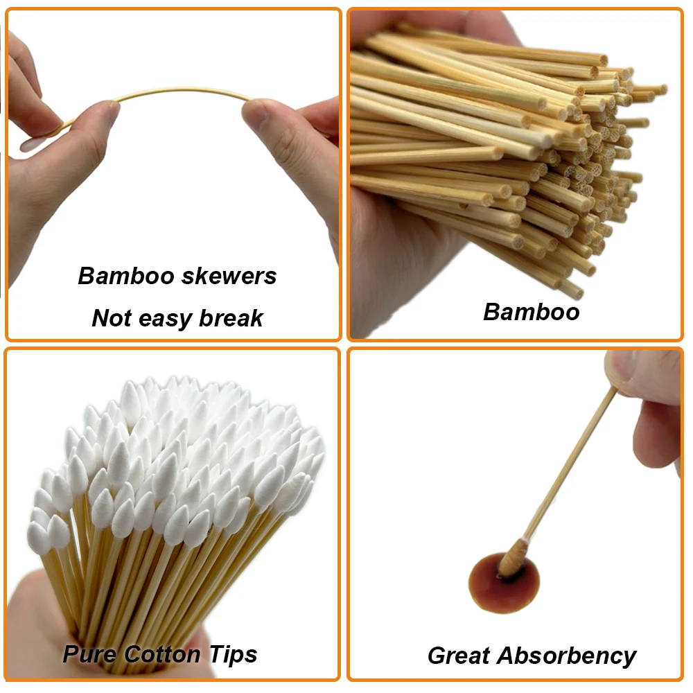 Kit de limpieza de armas, parches de limpieza de pistolas de 2 pulgadas, hisopos de algodón de bambú sin pelusa de 6 pulgadas, suministros de limpieza de armas, accesorios para armas de caza - imagen 3