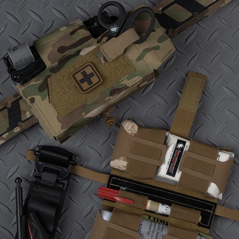 Bolsa táctica de primeros auxilios médicos, bolsas compactas para traumatismos al aire libre, IFAK para caza, chaleco Airsoft, portador de placa - imagen 2
