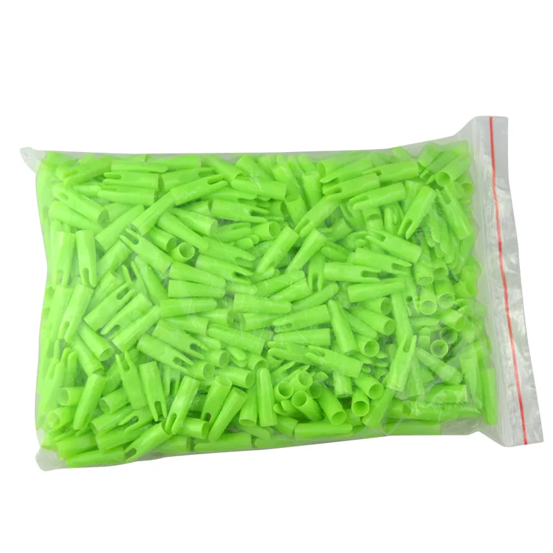 Flecha de madera de bambú para tiro con arco, accesorio de plástico de alta presión para caza, 100/500/1000 piezas, 5/16 pulgadas, 7mm - imagen 4