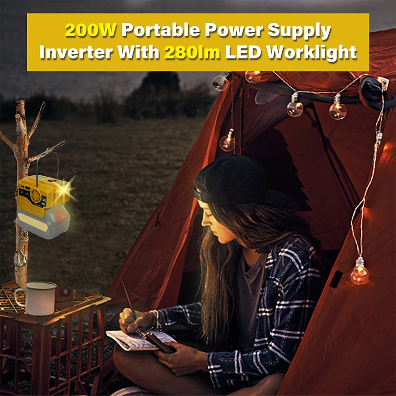 Inversor portátil 220V con luz LED para baterías de litio - imagen 2