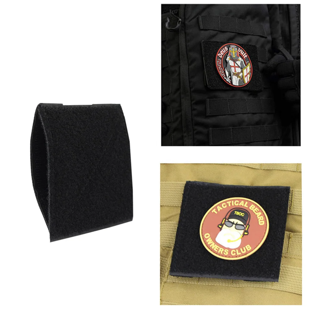 VULPO chaleco táctico Molle, adaptador de Panel, convertidor de gancho y bucle, tira de cinta para atar parches de identificación, insignia de parche DIY - imagen 4