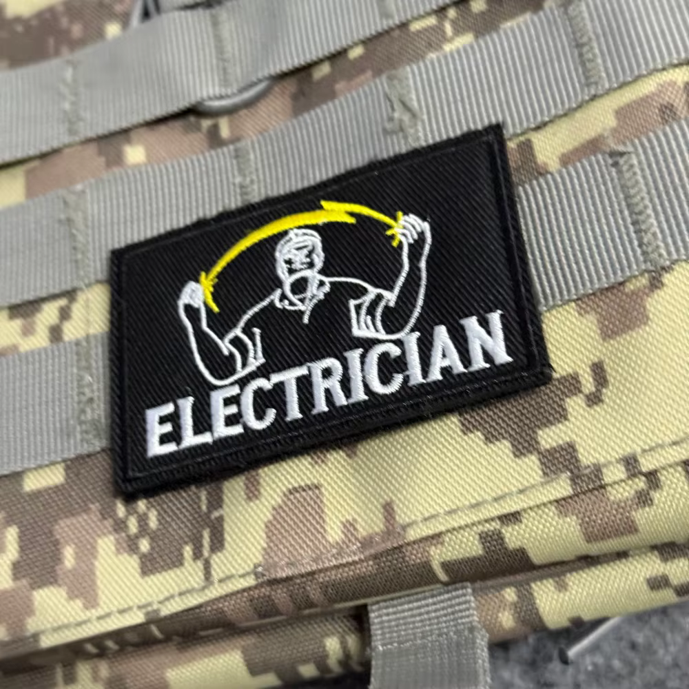Parche táctico electricista con velcro para uniforme militar