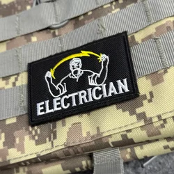 Parche táctico electricista con velcro para uniforme militar