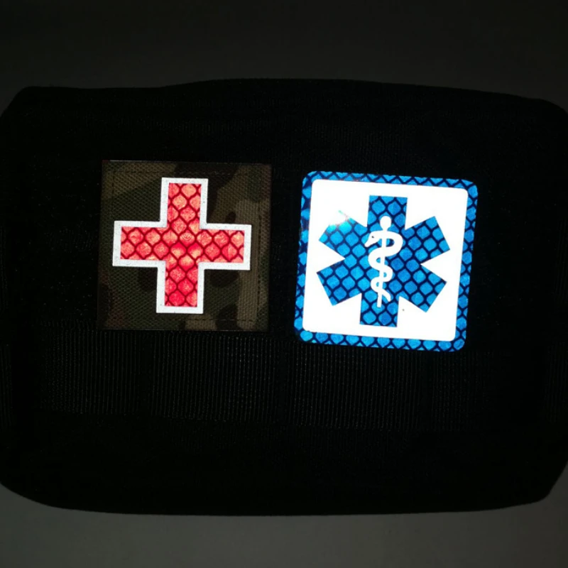 Kit de rescate médico que brilla en la oscuridad, parches bordados con sello IR para ropa, parche militar de costura - imagen 4