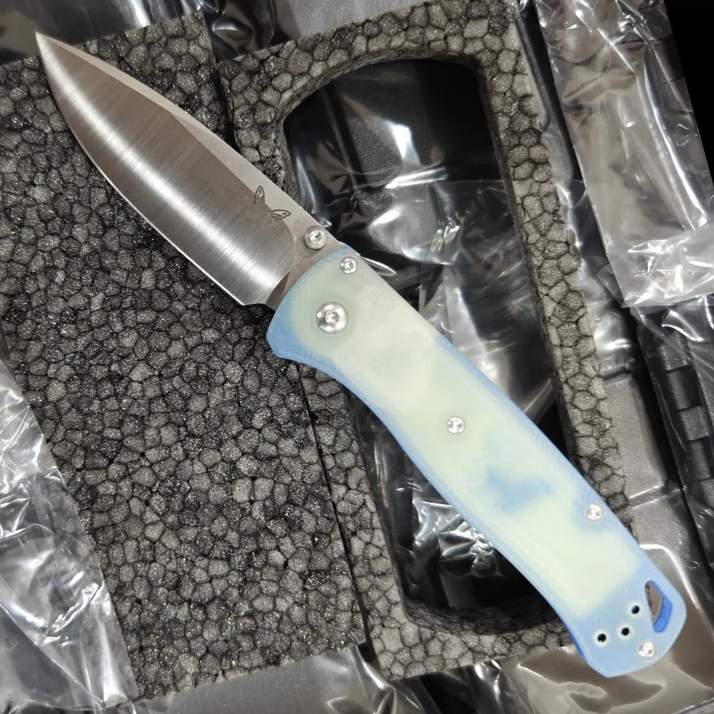 LEi 535 cuchillo plegable EDC – Mango jade G10 y arandela cobre