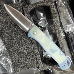 LEi 535 cuchillo plegable EDC – Mango jade G10 y arandela cobre