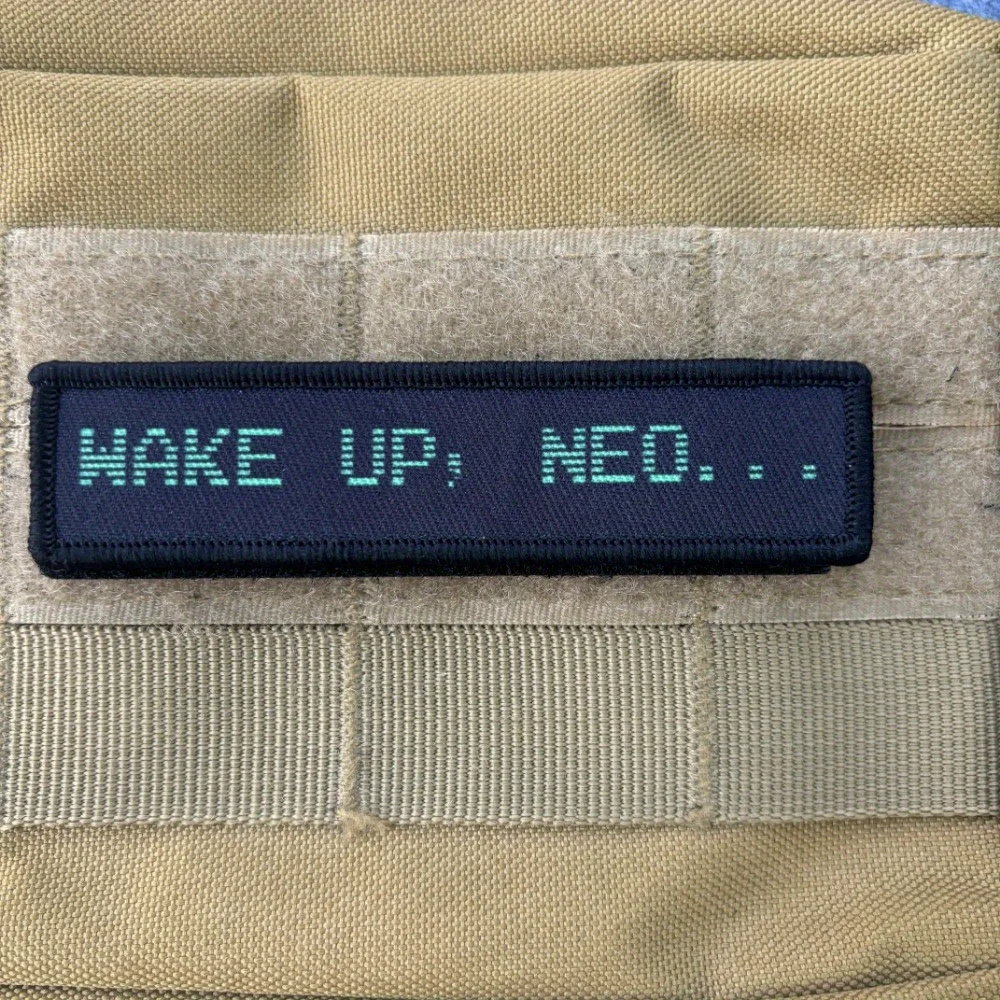 Parche táctico Wake Up Neo Morale, emblema de gancho y bucle impreso, insignia militar, brazalete de combate, pegatinas para mochila - imagen 5
