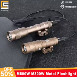 WADSN-linterna estroboscópica de Metal M300W, luz exploradora táctica M600W, foco de caza para exteriores, interruptor de presión momentáneo compatible con riel de 20mm