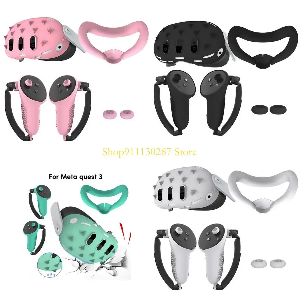 J1HC Accesorio Conjunto/4pcs para controlador cubierta protectora del auricular Quest3