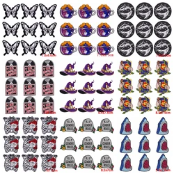 10 unids/lote de parches para planchar con calavera de Hip Hop para ropa, parche Punk para ropa, parches bordados termoadhesivos, insignias para ropa