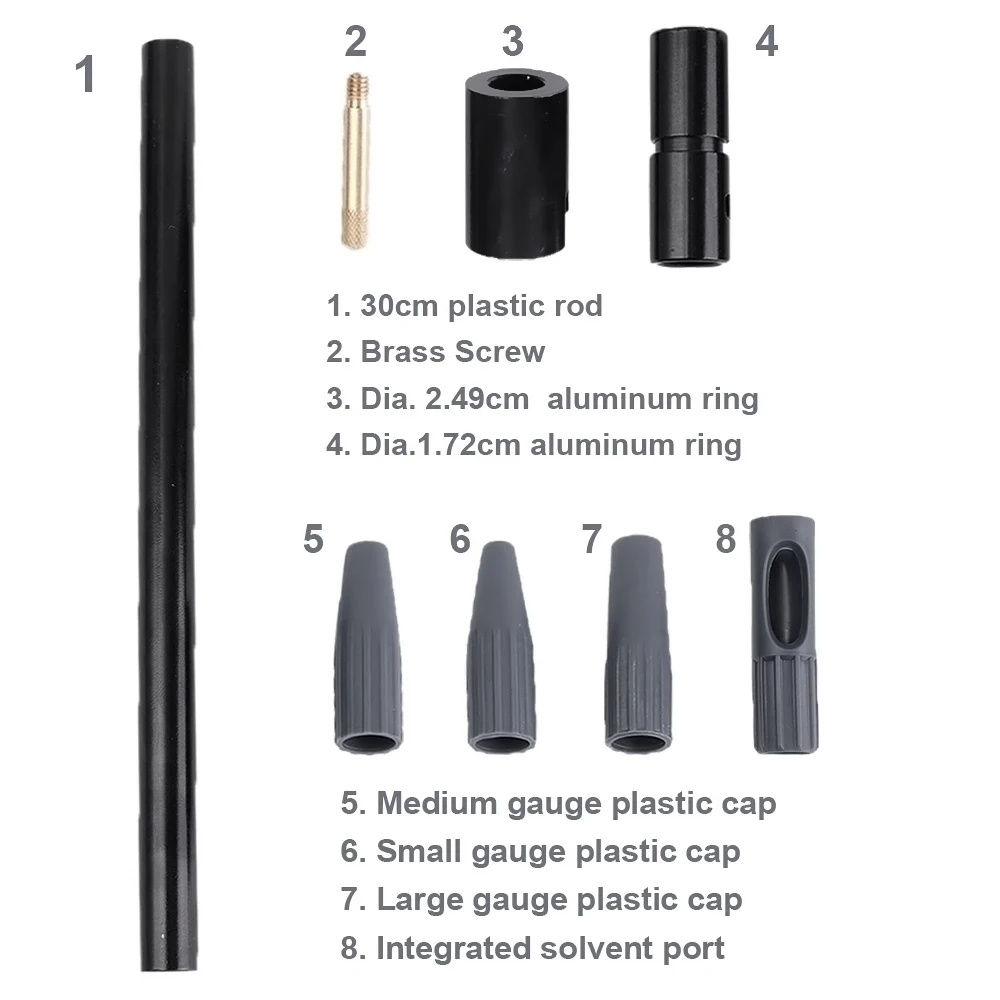 Guía de orificio para pistola táctica, herramienta de limpieza de pistola de caza, cepillo de limpieza para Rifle, Kit de limpieza, accesorio de caza para.17Cal.22Cal.30Cal - imagen 2