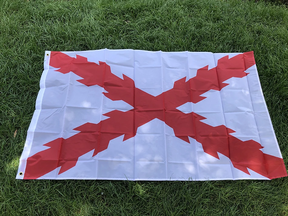 BANDERA SKY 90x150cm Bandera Cruz Española de Borgoña Colgante Poliéster Banner Impreso de Doble Cara - imagen 2