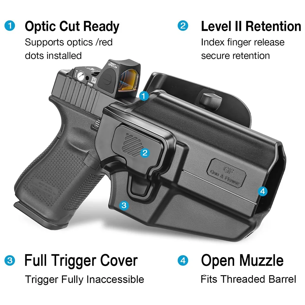 Funda táctica OWB de polímero universal para Glock y compatibles - imagen 3