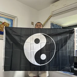Bandera del cielo Yin Yang, bandera con patrón de Tai chi, pancarta de filosofía antigua, Material de 150x90cm, fotografía de objetos para decoración