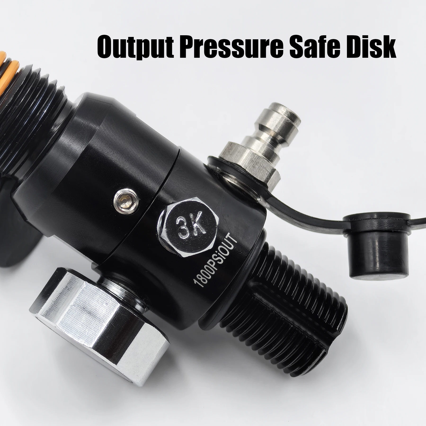 Válvula reguladora de tanque de aire de cilindro HPA 4500psi, rosca de diseño de doble junta tórica de montaña M18 * 1,5 o 5/8-18UNF, salida de 800psi a 3000psi - imagen 2