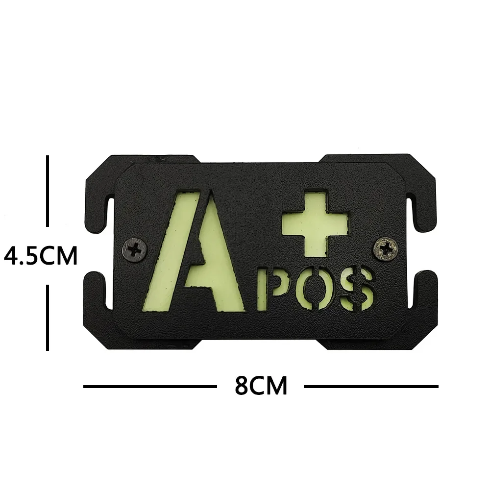 Parche táctico Molle tipo sangre ABS que brilla en la oscuridad, accesorio reflectante luminoso para mochila, sujetador de apliques, emblema de insignia uniforme - imagen 2