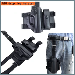 Gl0ck 18 funda para pistola con pierna caída, funda táctica para muslo de mano derecha para G18