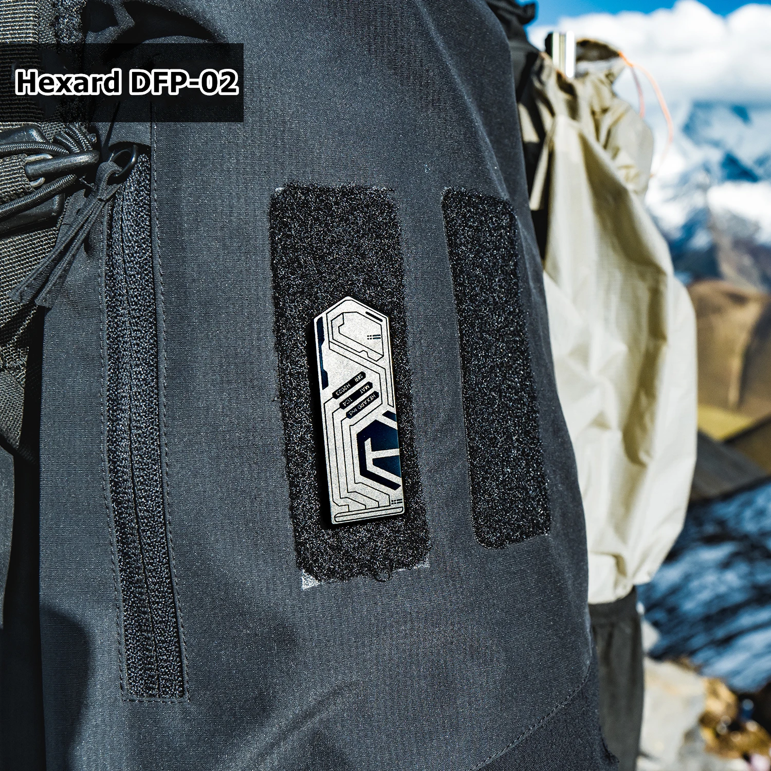 Hexard DFP-02 Parche de metal táctico TC4 aleación de titanio función EDC insignia con gancho para ropa mochila chaqueta decoración - imagen 4